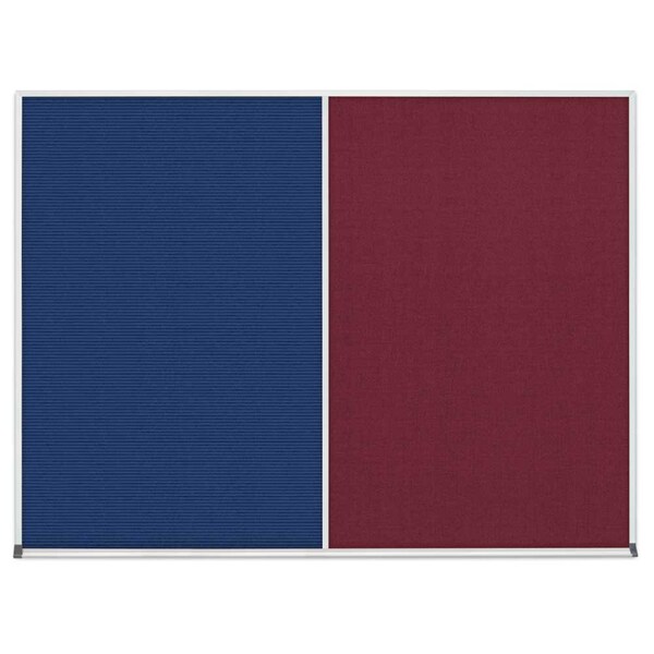 Triple Door Radius Corkboard, 96"x48", Sat, UV7006RC-SATIN-MEDGRY